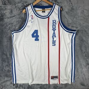 NIKE Sz 4XL Chris Webber No 4 Cincinnati Royals Men Tank White Jersey VINTAGE